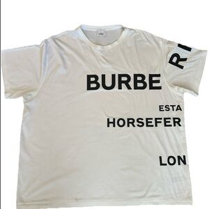 Burberry White Graphic Horseferry T-Shirt